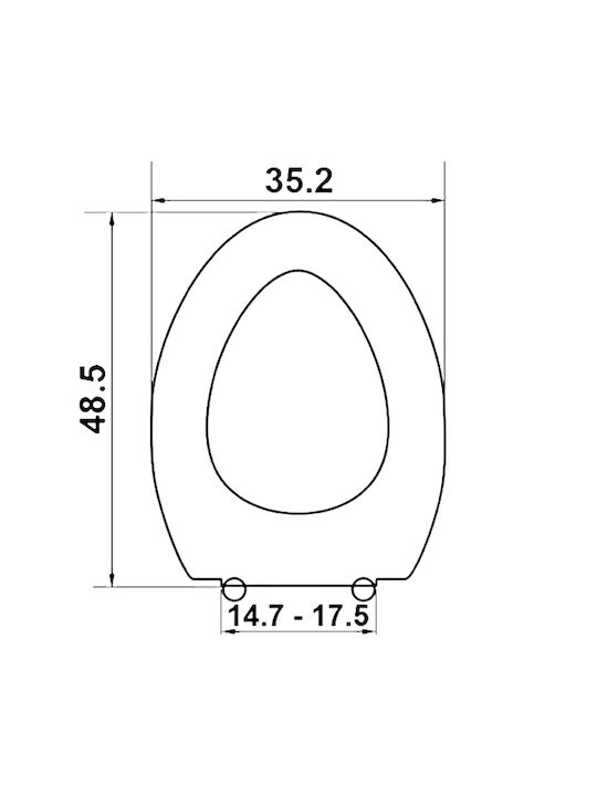 Elvit Sorento 48 Toilettensitz aus Bakelit 48,5x35,2cm Weiß