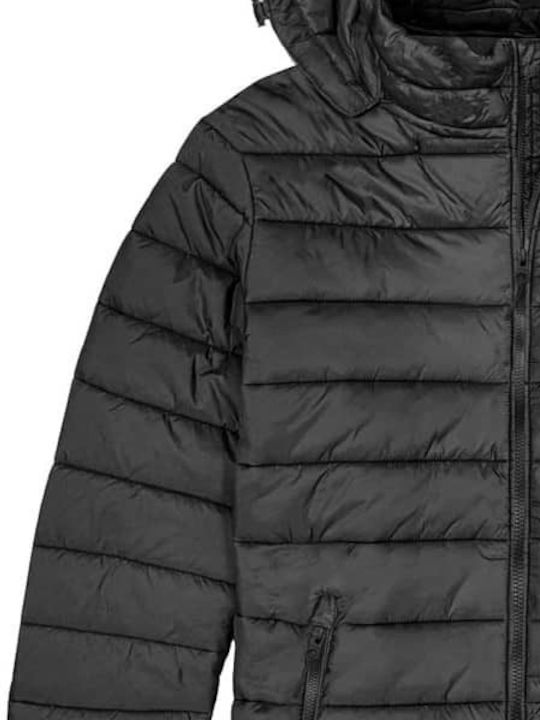 Double Herren Winter Jacke Puffer Schwarz