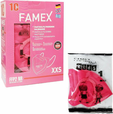 Famex Kids Mask FFP2 NR Mască de protecție FFP2 pentru copii Dark Pink 100buc