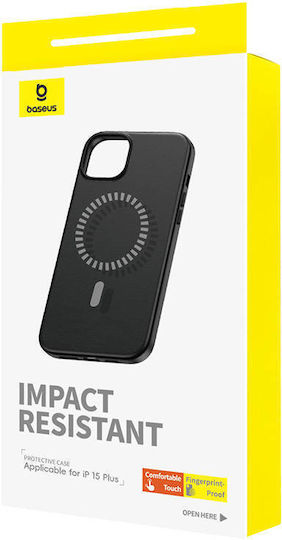 Baseus Fauxther Back Cover Synthetic Leather Magnetic Black (iPhone 15 Plus)