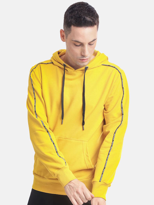 Paco & Co Men's Sweatshirt with Hood and Pockets Yellow