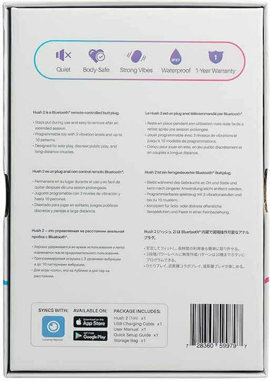 Lovense Hush 2 Anal Plug with Wireless Function and Vibration Small Black