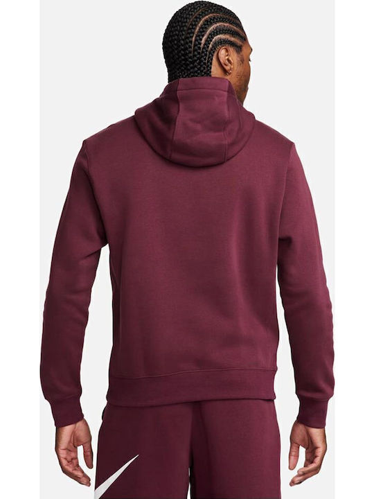 Nike Sportswear Club Φούτερ Μπορντό με Κουκούλα Nike Sportswear Club Φούτερ Μπορντό με Κουκούλα