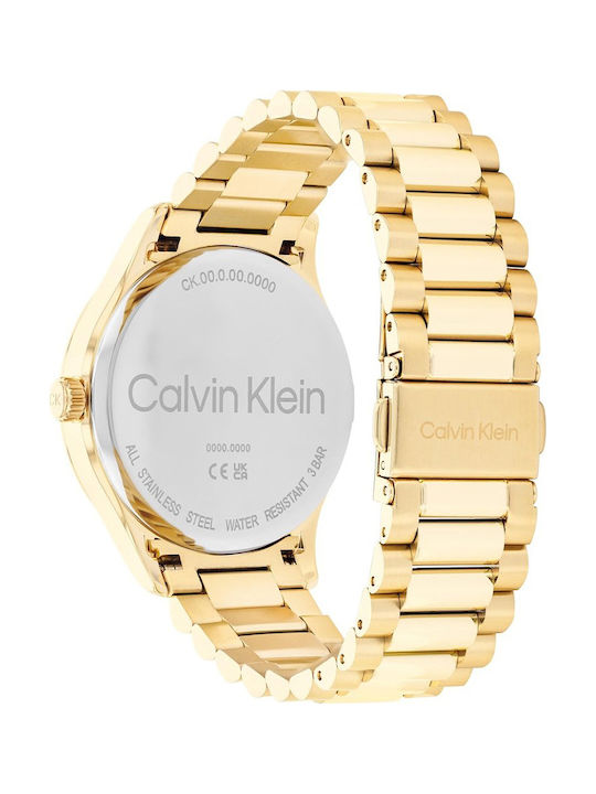 Calvin Klein Iconic Γυναικείο Ρολόι 40mm Χρονογράφος Μπαταρίας με Χρυσό Μεταλλικό Μπρασελέ
