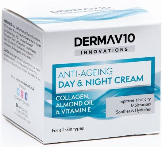 Derma V10 Anti Ageing Day & Night Cream Face 50ml