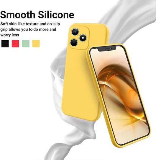 Solid Color Umschlag Rückseite Silikon Gelb (Realme C51)