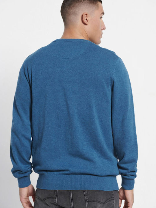 Funky Buddha Men's Long Sleeve Sweater Midnight Blue Mel