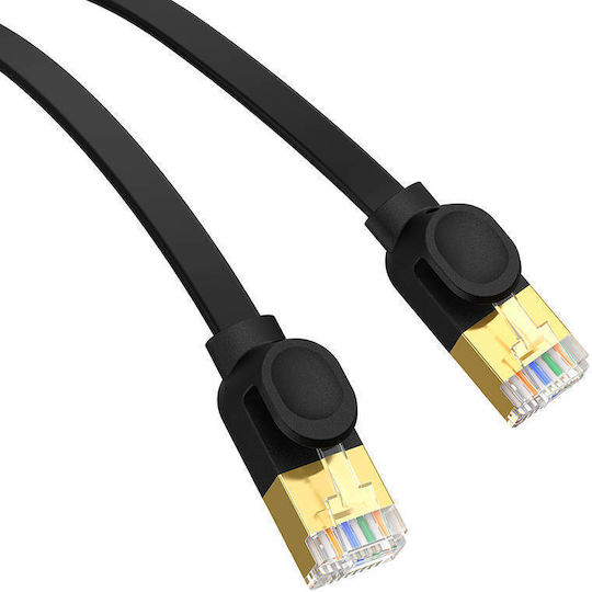 Baseus Flat Cat.7 (10Gbps) Καλώδιο Δικτύου Ethernet 8m Μαύρο