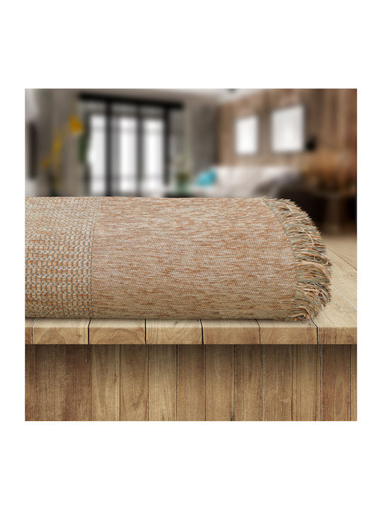 Lino Home Throws & Couch Blankets Sofa Throw Jacquard 180x250cm Salmon