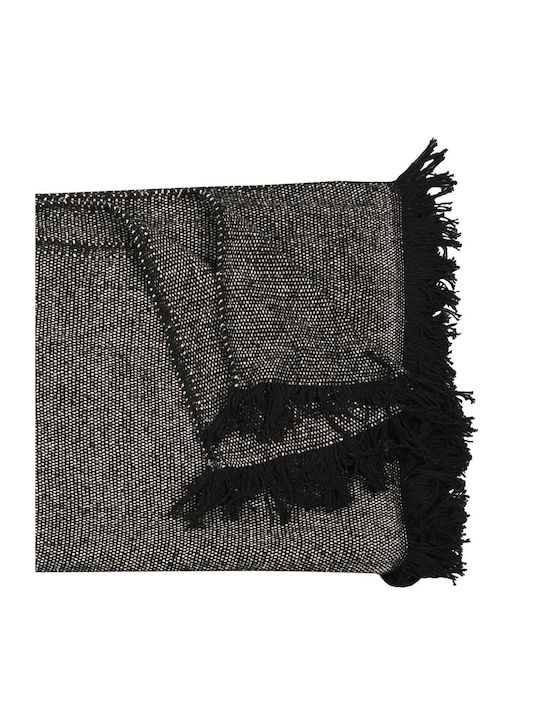 TnS Three-Seater Sofa Throw Chenille 180x270cm Black & White
