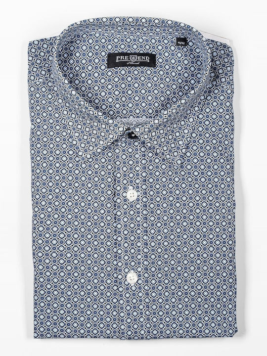 Μακρυμάνικo Φανελένιο Πουκάμισο σε Κανονική Γραμμή Γαλάζιο