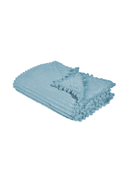 Das Home 1355 Fleece Decke Übergröße 220x240cm Hellblau