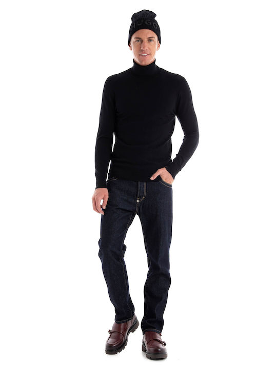 Gianni Lupo Men's Long Sleeve Sweater Turtleneck Black