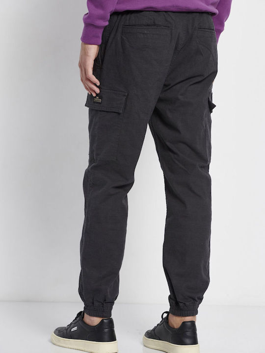 Funky Buddha Men's Trousers Cargo in Relaxed Fit Gray