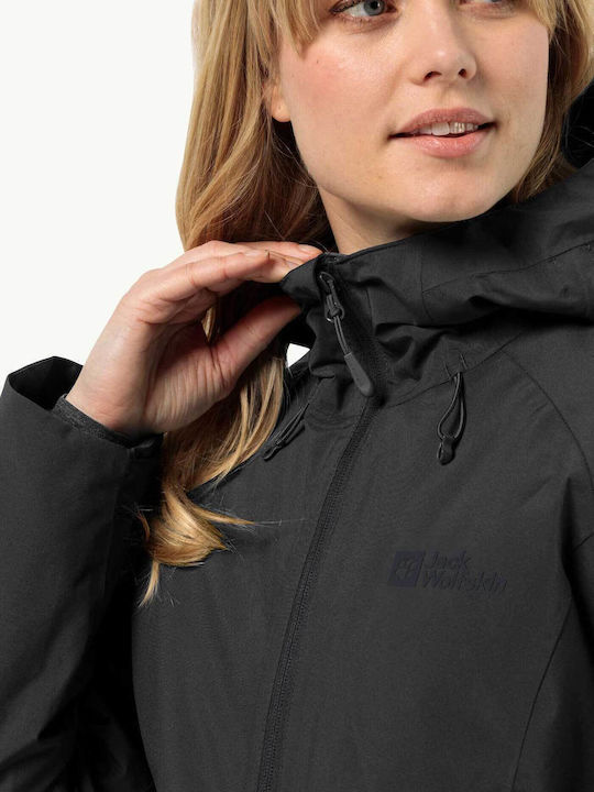 Women's Short Sports Jacket for Winter Black