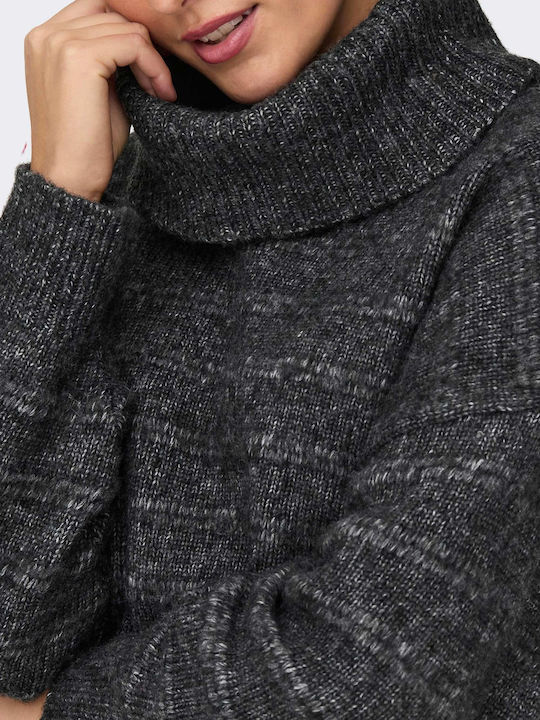 Only Women's Long Sleeve Sweater Turtleneck Gray