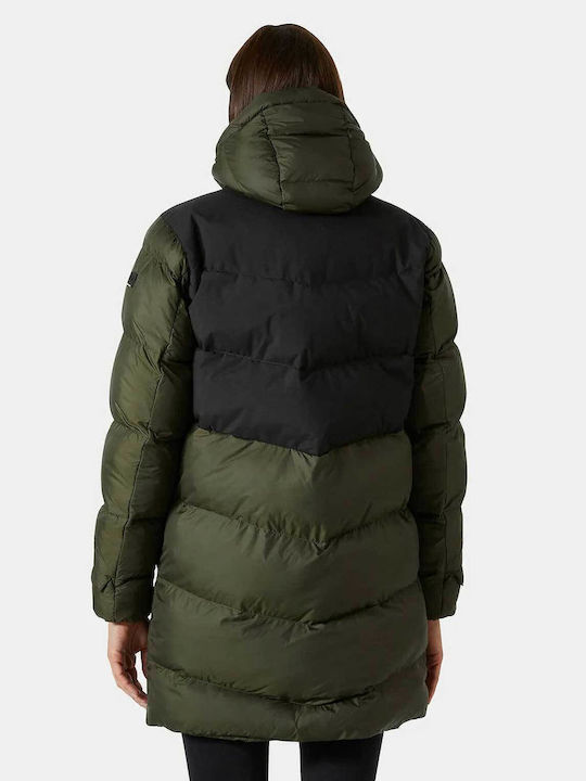 Helly Hansen Κοντό Γυναικείο Puffer Μπουφάν για Χειμώνα Πράσινο