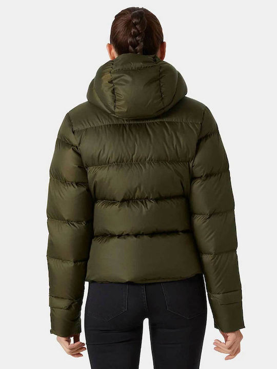 Helly Hansen Κοντό Γυναικείο Puffer Μπουφάν για Χειμώνα Πράσινο