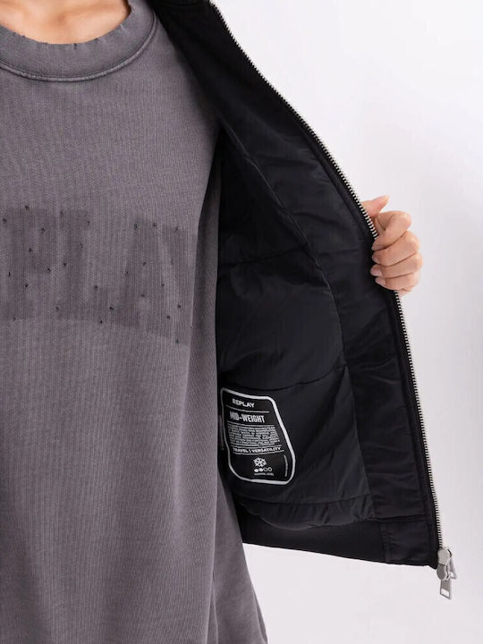 Poly Μακρύ Γυναικείο Bomber Jacket Μαύρο