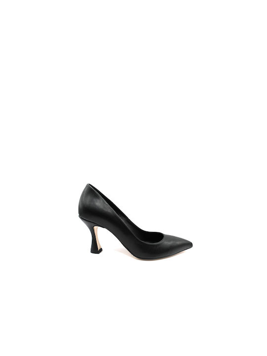 Ellen Leather Pointed Toe Black Heels