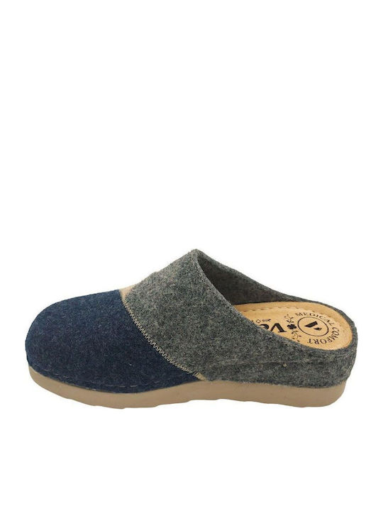Anatomical Woolen Women's Slippers Blue