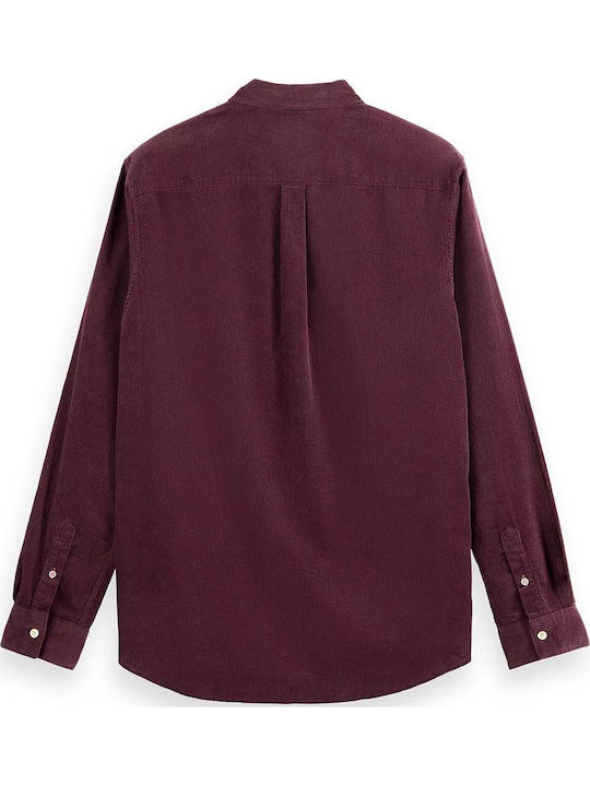 Scotch & Soda Essential Camasa Catifea Raiata Regular Fit Roșie