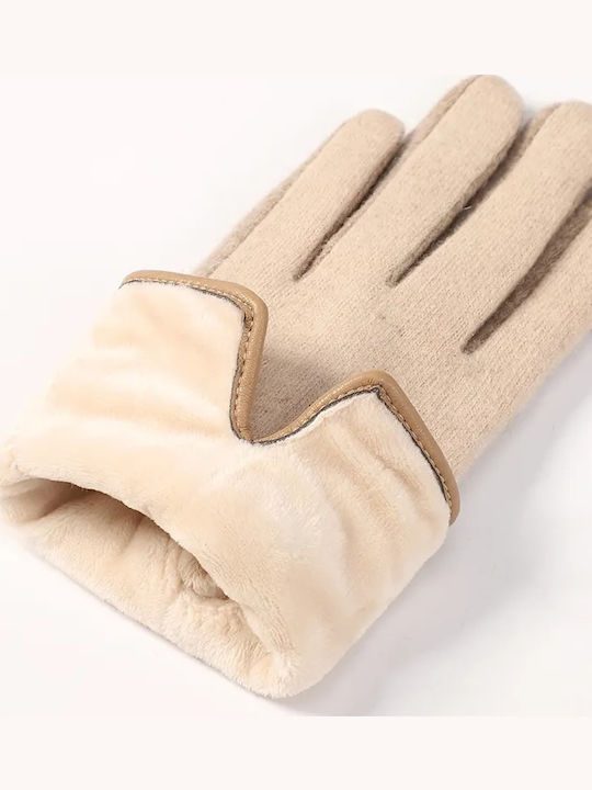 Women's Woolen Touch Gloves Beige