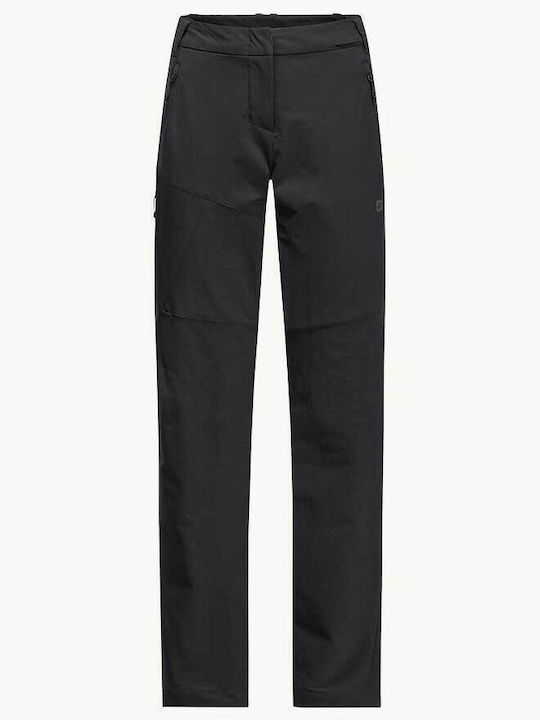 Jack Wolfskin Γυναικείο Μακρύ Παντελόνι Πεζοπορίας Μαύρο