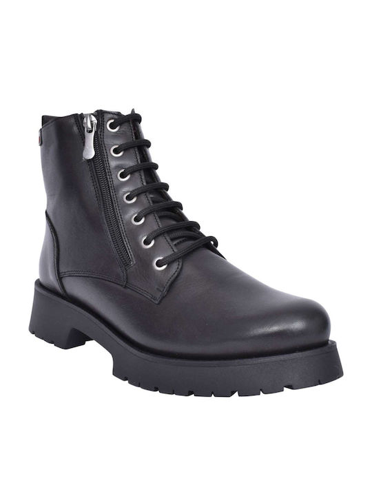 Pepe Menargues Women's Leather Combat Boots Black