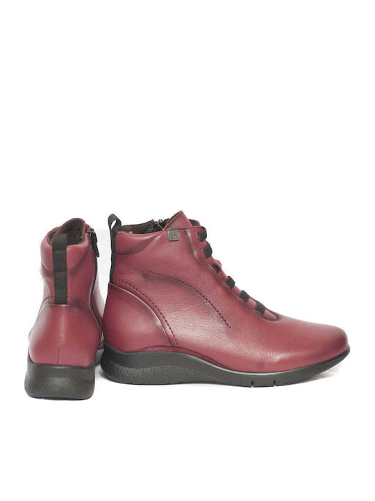 Ghete dama din piele Burgundy