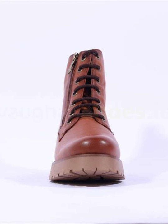 Leder Stiefeletten Damen Tabac Braun