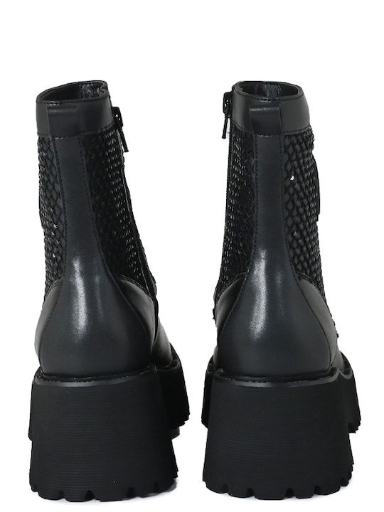 Leather Women's Ankle Boots Black