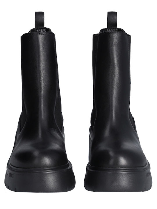Carrie Ghete de Piele Ghete Dama Chelsea Negru