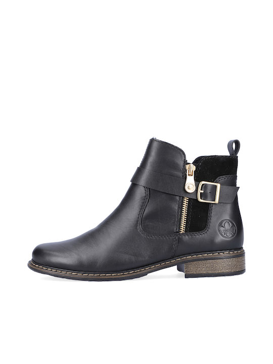 Rieker Leder Damen Chelsea Stiefeletten Schwarz