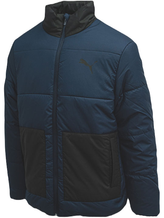 Puma Ess Herren Winter Jacke Lässig Wasserdicht Blau