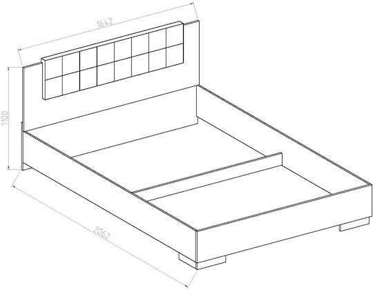 Alessia Κρεβάτι Υπέρδιπλο για Στρώμα 160x200cm Γκρι Alessia Κρεβάτι Υπέρδιπλο για Στρώμα 160x200cm Γκρι