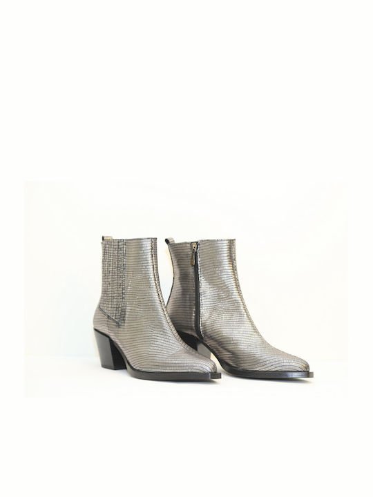 Dansi Leder Damen Knöchelstiefel Gray