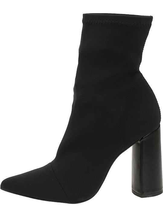 Damen Chelsea Stiefeletten mit hohem Absatz Schwarz