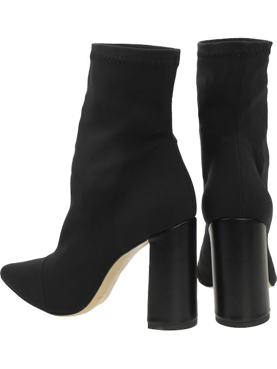 Damen Chelsea Stiefeletten mit hohem Absatz Schwarz