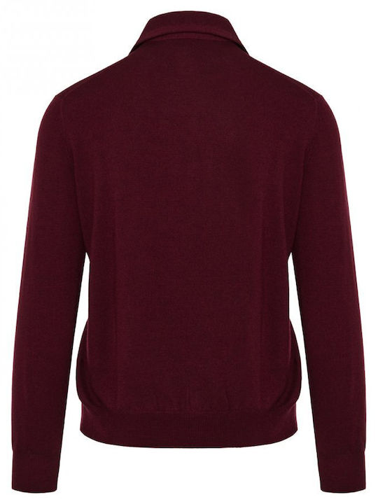 Gran Sasso Bluza Bărbătească cu Mânecă Lungă Polo Burgundy