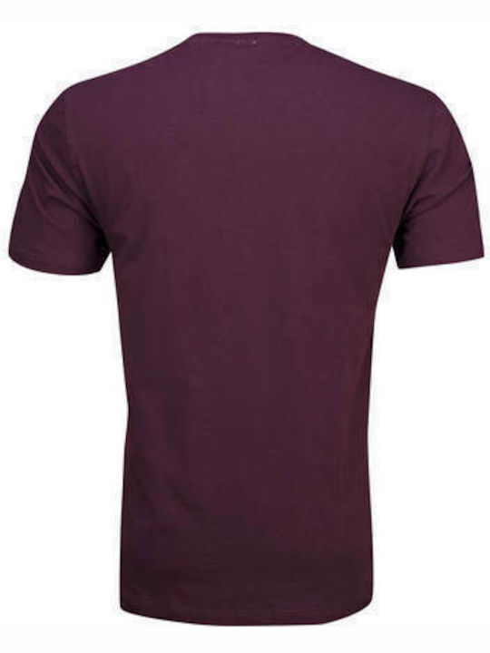 Lonsdale Original Bluza Bărbătească cu Mânecă Scurtă Burgundy