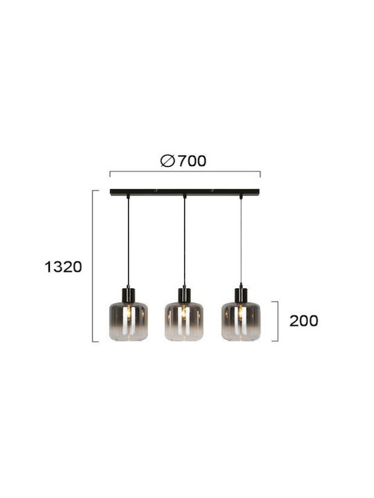 Viokef Pendant Light Suspension for Socket E27 Black