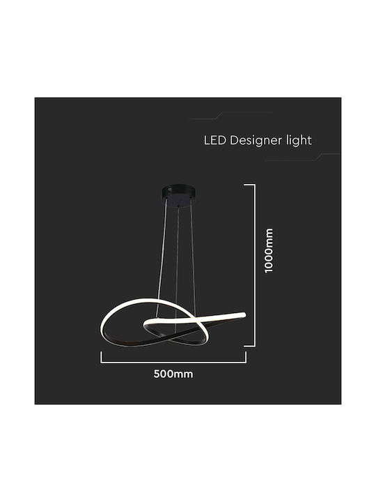V-TAC Designer Κρεμαστό Φωτιστικό Λευκό LED με Θερμό Λευκό Φως 50εκ.