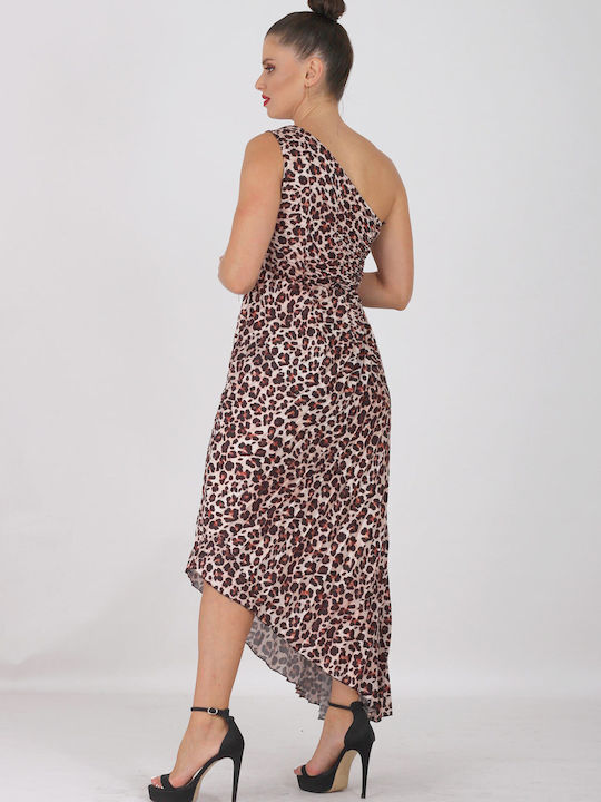 Epwnymo Maxi Βραδινό Φόρεμα Animal Print