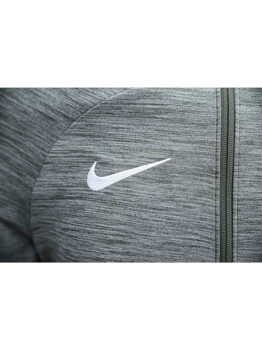 Nike Ανδρική Φούτερ Ζακέτα Dri-Fit με Τσέπες Γκρι