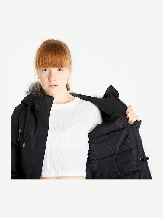 Scurtă Jachetă de femei Puffer Negru