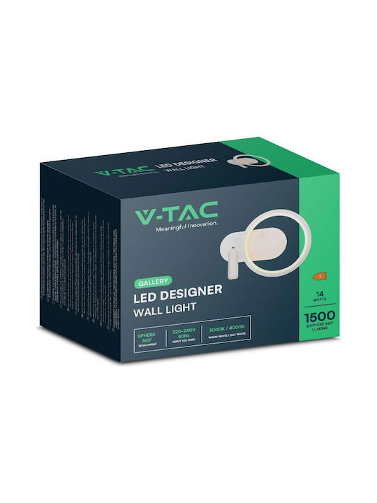 V-TAC Φωτιστικό Τοίχου με Ενσωματωμένο LED και Φυσικό Λευκό Φως 250x18x10εκ.