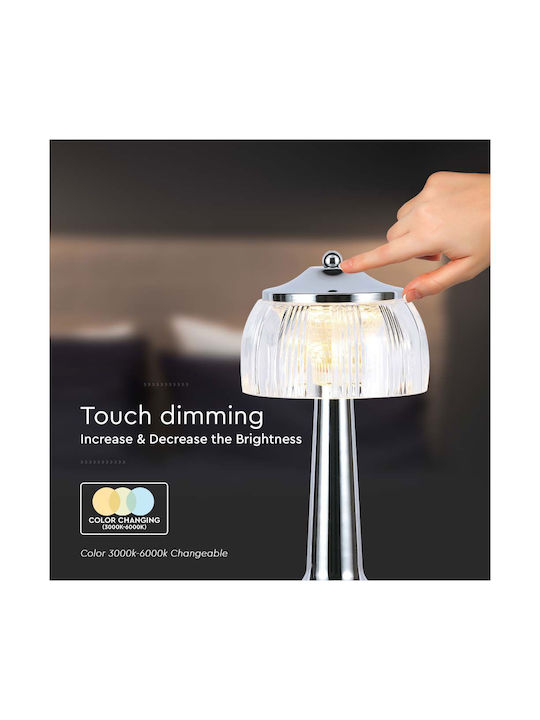 V-TAC Table Decorative Lamp LED Battery Silver