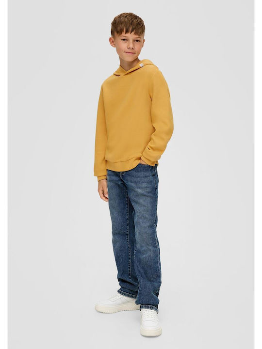 Kids Sweatshirt with Hood and Pockets Yellow
