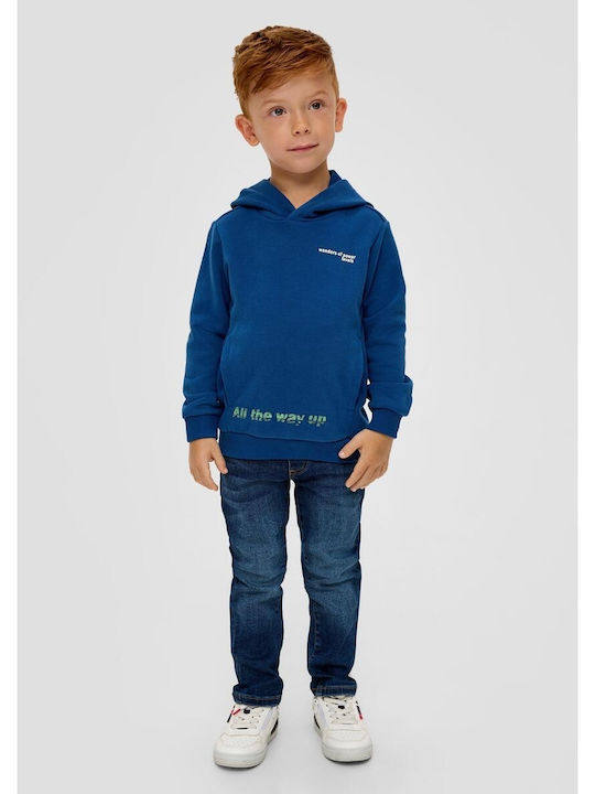 Kids Sweatshirt with Hood and Pockets Blue